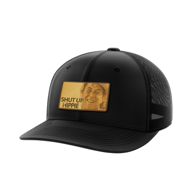 Shut Up Hippie Leather Patch Hat Hat Greater Half Black/Black
